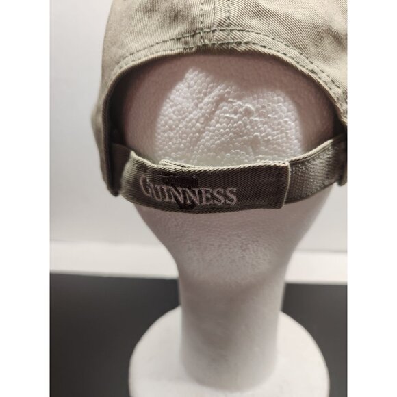 Guinness Khaki Embroidered Shamrock Cap Dublin Ireland Adjustable Strapback Hat - Picture 5 of 10